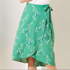 Loft Midi Floral Wrap Skirt size 8